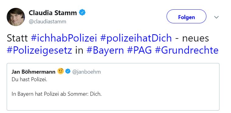 Polizeigesetz-Bayern-Boehmermann-Stamm-Tweet