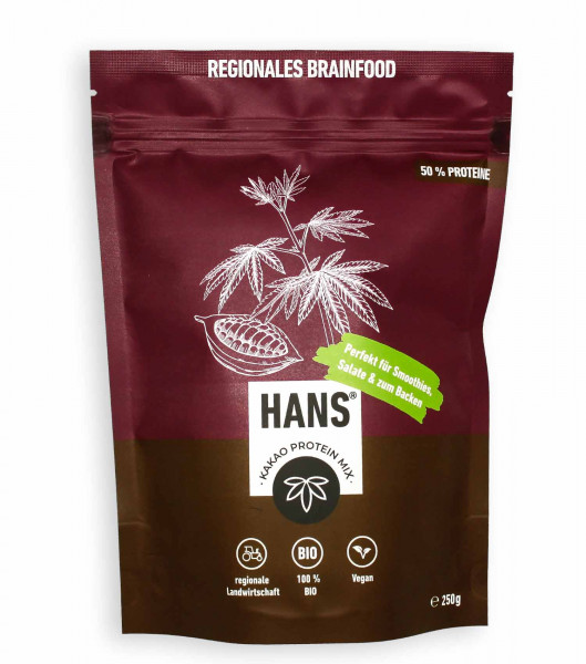 Bio Kakao ProteinMix - HANS Brainfood 50% regionales smoothies bio vegan